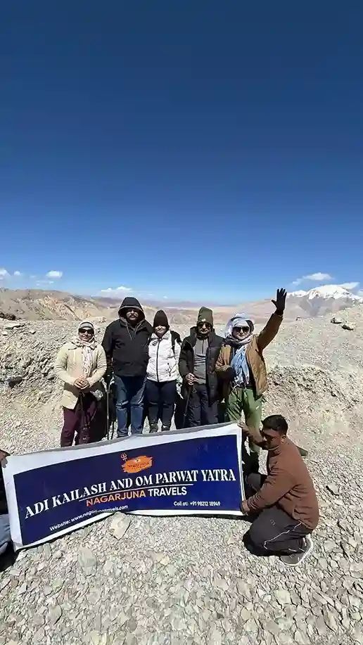 Group At Lipulekh Pass Mount Kailash Viewpoint