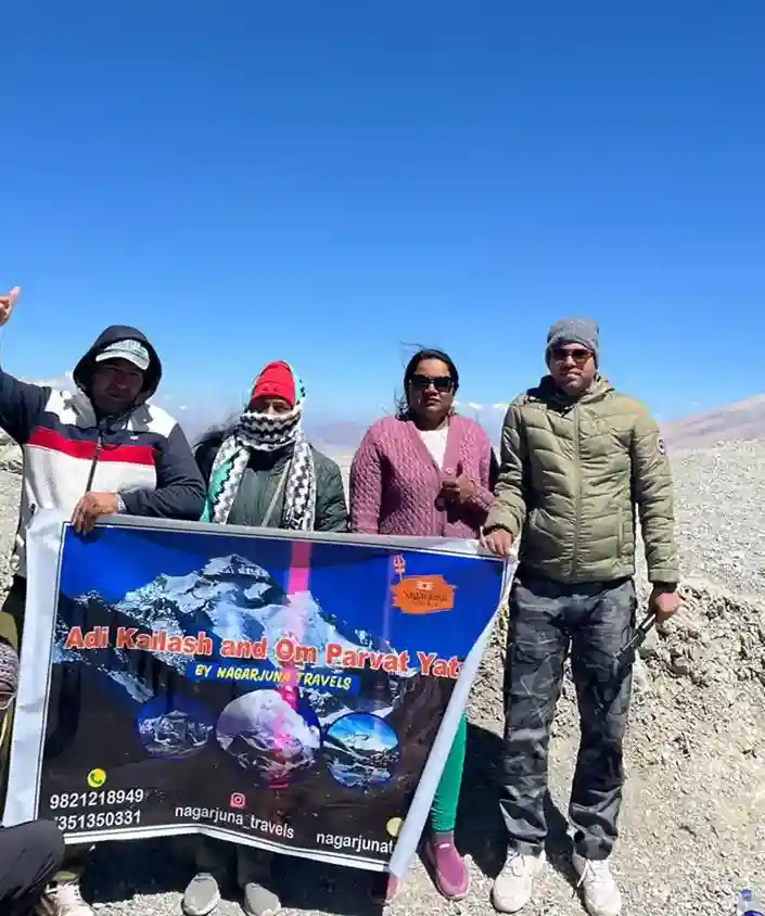 Group At Lipulekh Pass Uttarakhand Kailash Viewpoint